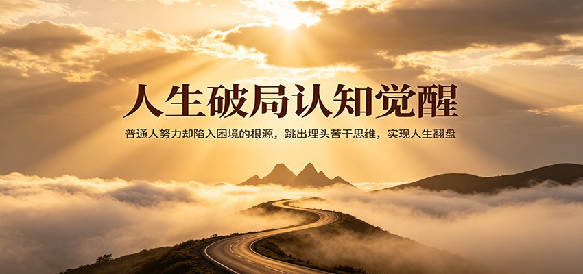 人生破局认知觉醒，普通人努力却陷入困境的根源，跳出埋头苦干思维，实现人生翻盘-余宽网创