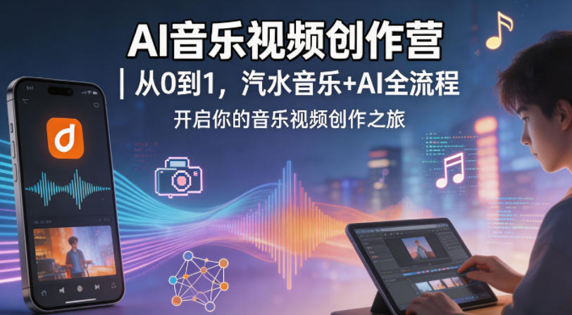 AI音乐视频创作营｜从0到1，汽水音乐+AI全流程，开启你的音乐视频创作之旅-余宽网创