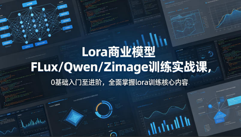 系统性学习Lora商业模型FLux／Qwen／Zimage训练实战课，0基础入门至进阶，全面掌握lora训练核心内容-余宽网创