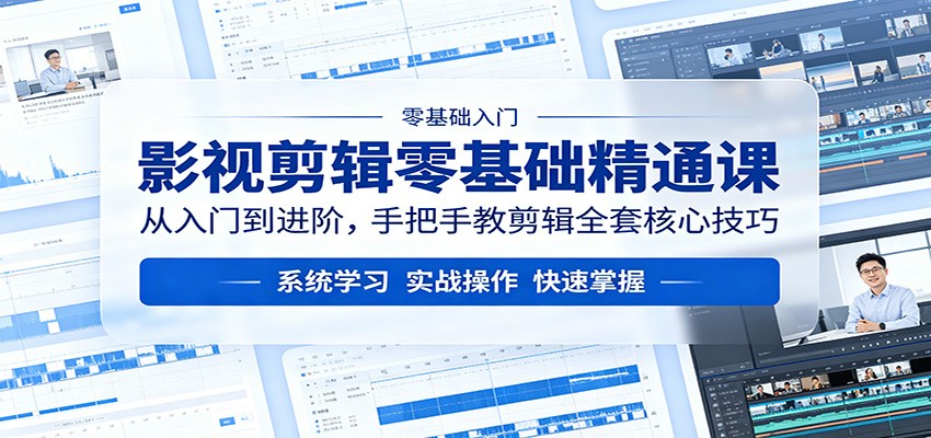 影视剪辑零基础精通课：从入门到进阶，手把手教剪辑全套核心技巧-余宽网创