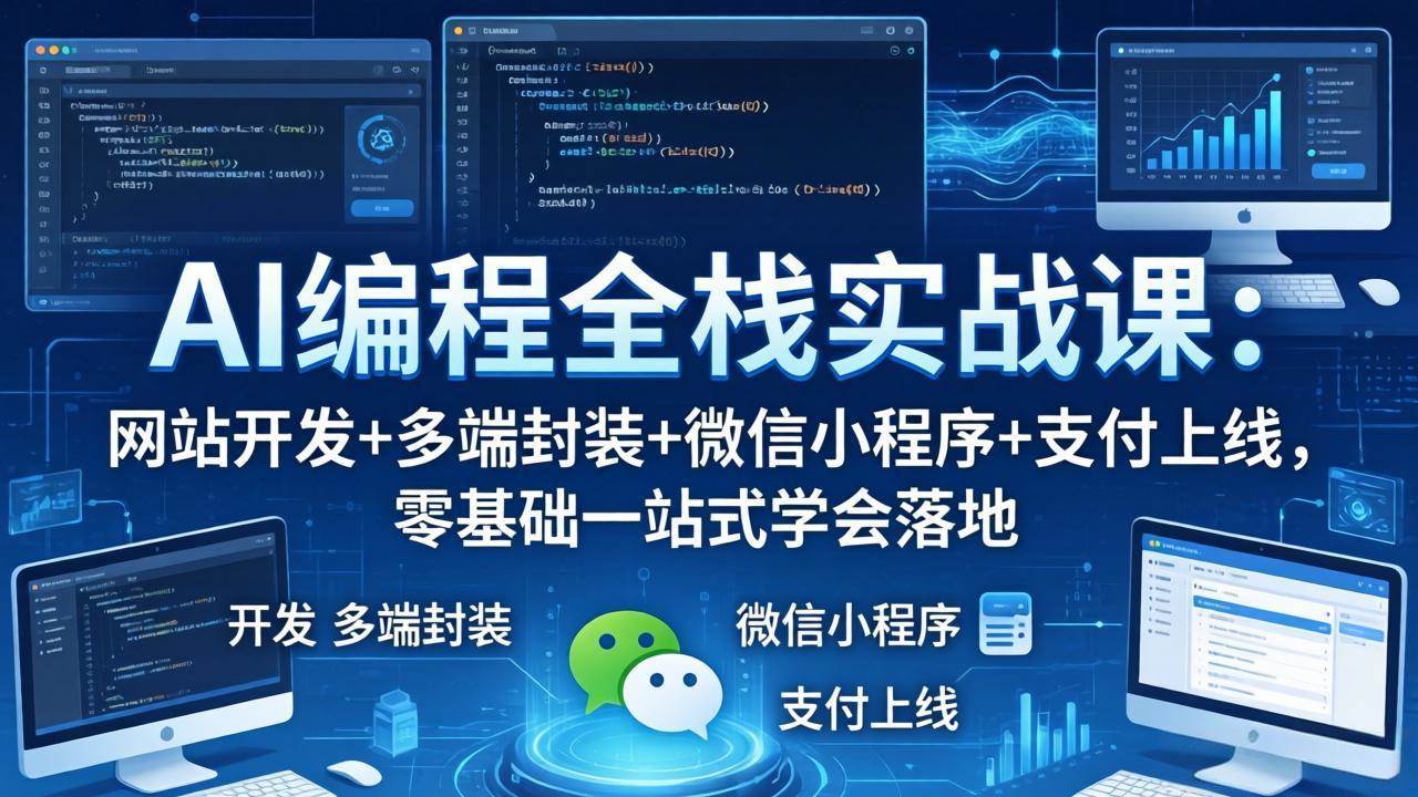 （18049期）AI编程全栈实战课：网站开发+多端封装+微信小程序+支付上线，零基础一站式学会落地-余宽网创
