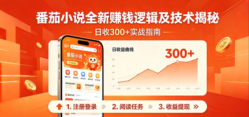 番茄小说全新赚钱逻辑及技术日收300+，小白新书皆可做！无脑赚就行了！-余宽网创