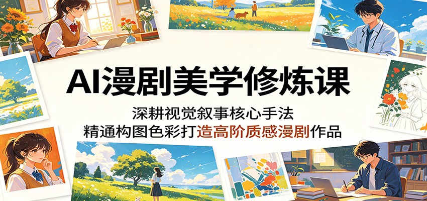 AI漫剧美学修炼课：深耕视觉叙事核心手法，精通构图色彩打造高阶质感漫剧作品-余宽网创