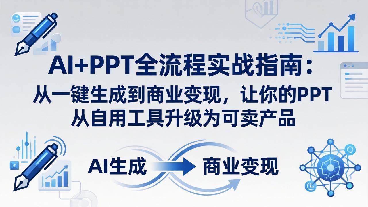（18142期）AI+PPT全流程实战指南-更新4月21：从一键生成到商业变现，让你的PPT从自用工具升级为可卖产品-余宽网创