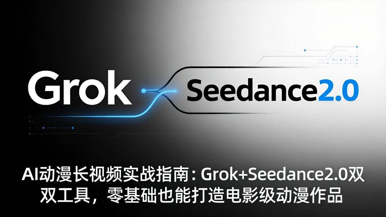 （18153期）AI动漫长视频实战指南：Grok+Seedance2.0双工具，零基础也能打造电影级动漫作品-余宽网创